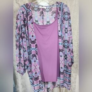 Simply Emma Multicolor Patterned Kimono nwot
